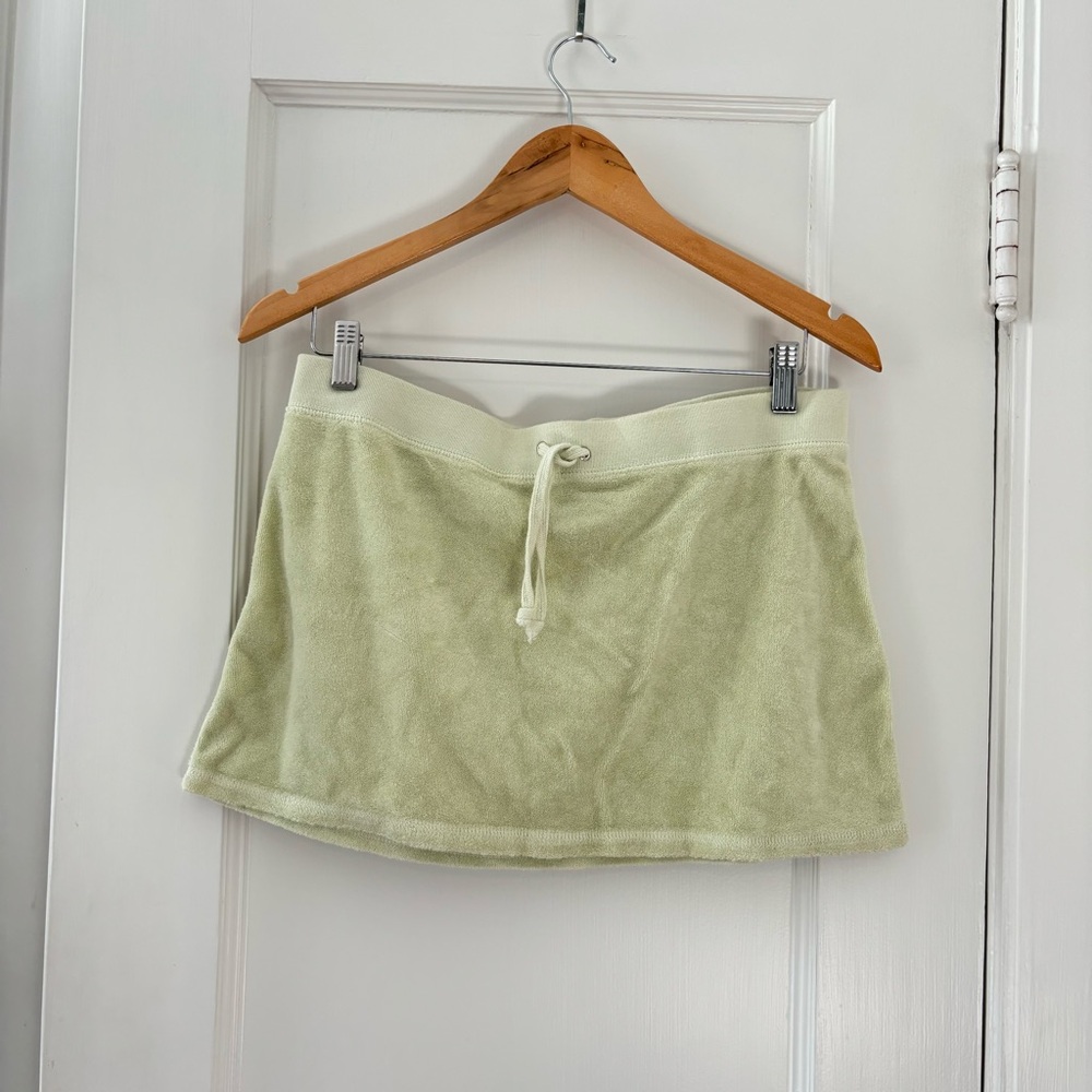 Vintage y2k Juicy Couture light green mini skirt